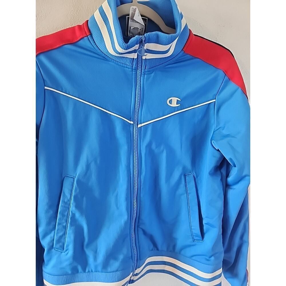 Vintage Champion Men's Small Color Block Logo Retro Track Jacket Youth Large - Picture 2 of 6